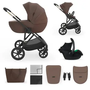Comparateur de prix : Kinderkraft Poussette multifonction 3en1 PRIME 3 marron