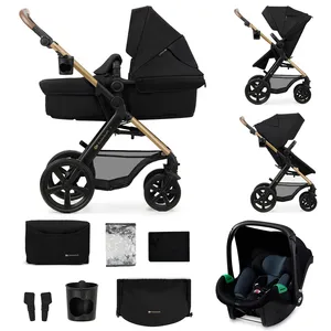 Comparateur de prix : Kinderkraft - Poussette Trio MOOV 2 Pure Black avec Roues EVA