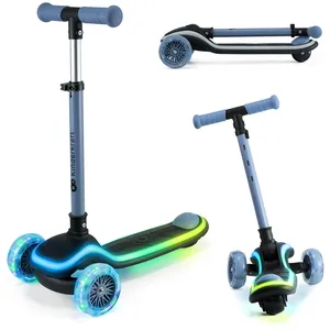 Kinderkraft Trottinette à trois roues à LED RAKET bleu pas cher