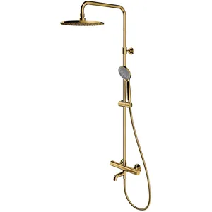 Omnires Y1234ALGL Y Système de Baignoire thermostatique en saillie, Gold pas cher