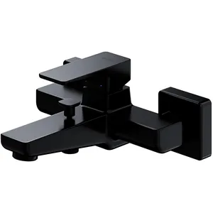 Robinet de bain mural noir avec raccord de douche - Omnires PARMA pas cher