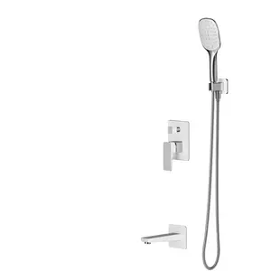 Omnires SYSPMW01CRB Parma Système de Baignoire encastré, Chrome/White pas cher