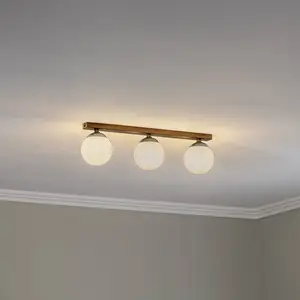 Argon Plafonnier Fatis, allongé, à trois lampes, noir pas cher