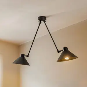 Argon Suspension Alan, mobile, noire, à 2 lampes pas cher