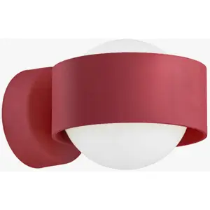 Argon Applique murale Mado en verre et acier, rouge pas cher