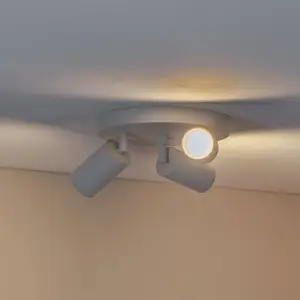 Argon Spot pour plafond Sado, blanc, acier, ajustable, 3 lampes rondes pas cher