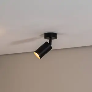 Argon Spot pour plafond Sado noir acier, ajustable 1 lampe ronde pas cher