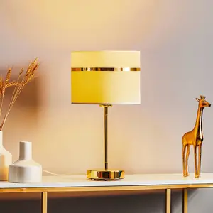 Argon Lampe à poser en tissu Long blanche/grise/laiton pas cher