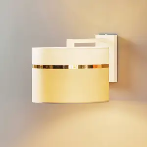 Argon Applique en tissu Long blanche/grise/laitonVendu parluminaire