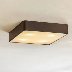 Argon Plafonnier Oro en acier et verre, noir, 35cm pas cher
