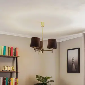 Argon Lustre Polo, 3 lampes, noir/laiton foncéVendu parluminaire