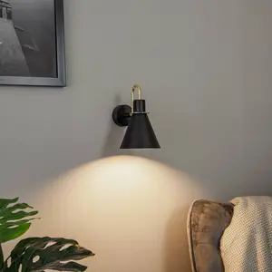 Argon Applique Bona, noire/laitonVendu parluminaire