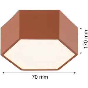 Argon Plafonnier LED Libre, couleur terre cuite, acier, 3 000 K pas cher