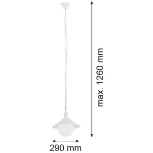 Argon Suspension d'extérieur Enduro, blanc, acier, verre, IP44, E27Vendu parluminaire