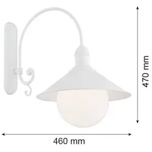 Argon Applique d'extérieur Enduro, blanc, acier, verre, IP44, E27Vendu parluminaire