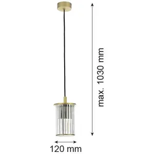 Argon Suspension d'extérieur Nora, doré/transparent, IP44, verreVendu parluminaire
