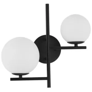 TooLight Applique murale APP1170-2W noir métal verre balles G9 2-POINTS de lumière