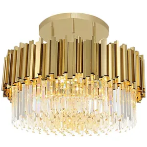 Comparateur de prix : TOOLIGHT Plafonnier App1100-4cp Cristal Or 4-Points De Lumière E14 40x40x13,5cm