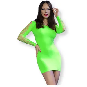 Chilirose Robe ajourée CR4617 vert fluo pas cher