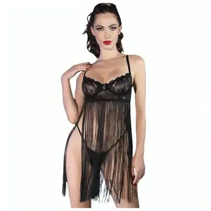 Chilirose Nuisette Babydoll CR4496 Noire pas cher