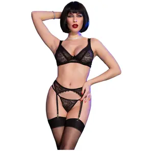 Comparateur de prix : Ensemble Quatre Pièces Sensuel de Lingerie CHILIROSE - L