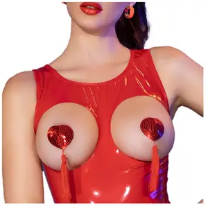 Comparateur de prix : Chilirose Cache-tétons CR4626 coeur & pompons rouge
