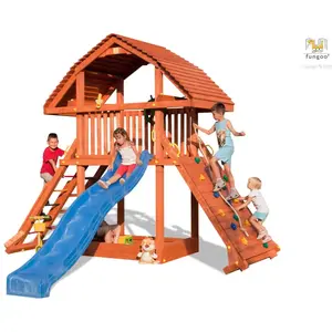 CHALET & JARDIN Aire de Jeux en bois Tornade pour Enfants (toboggan, cabane )Vendu parkaufland