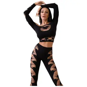 Comparateur de prix : Chilirose Ensemble 2 Pièces Top & Legging CR4436 Noir