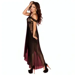 Comparateur de prix : Nuisette Longue Rose Sensuelle CR 3716 de CHILIROSE - S/M