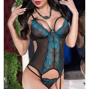 Chilirose Guêpière Spanish Lace CR4213 Bleu
