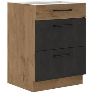Comparateur de prix : Meuble casserolier rock 3 tiroirs - l 60 cm ROCKD3S