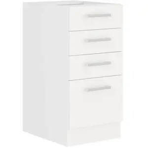 ATLAS Meuble bas 4 tiroirs - Décor blanc - L40cm - Vendu sans plan de travail pas cher