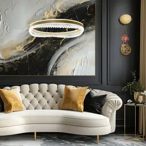Milagro Lighting Suspension LED Preciosa, or/cristal, acrylique, Ø 60 ... pas cher