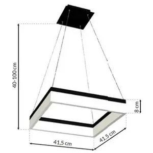 Comparateur de prix : Milagro Eko-Light Suspension LED Nero, plastique, noir, à 1 lampe, 32 W