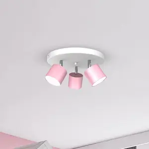Eko-Light Cloudy plafonnier circulaire à trois lampes rose pas cher