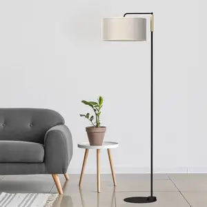 Eko-Light Lampadaire Atlanta avec abat-jour en lin pas cher