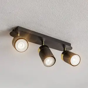 Eko-Light Spot pour plafond Joker, à trois lampes, bleu-doré pas cher