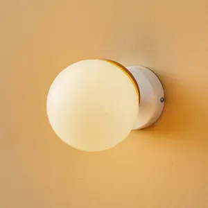 MILAGRITOS Eko-Light Applique Sfera 1 lampe, verre/blanc/bois pas cher