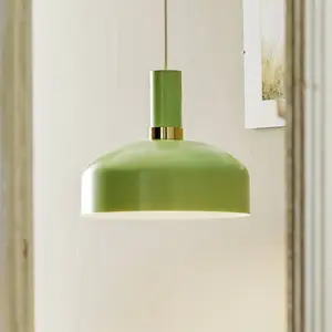 Eko-Light Suspension Malmo avec abat-jour vert menthe pas cher