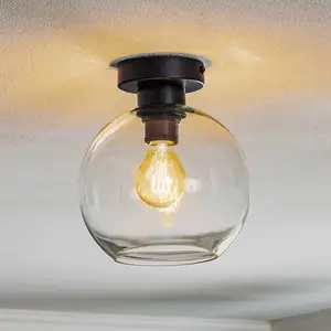 Eko-Light Plafonnier Sofia avec abat-jour verre transparent pas cher