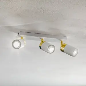 Eko-Light Spot pour plafond Joker, blanc/doré, à 3 lampes pas cher