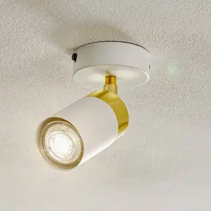 Eko-Light Spot pour plafond Joker, blanc/doré, à 1 lampe pas cher