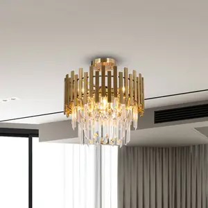 Eko-Light Plafonnier Aspen, métal doré, cristaux de verre, Ø 45 cmVendu parluminaire