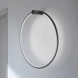 Applique de salle de bain cercle noir Ø80cm Saturno LED 46W Milagro pas cher
