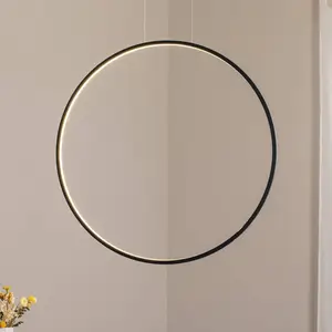 Comparateur de prix : Milagro Lighting Suspension LED Saturno verticale, noir, Ø 80 cm, méta...