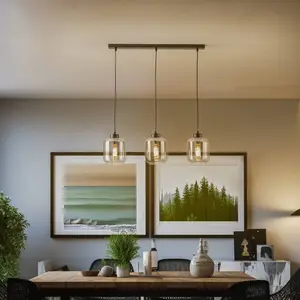 Eko-Light Suspension Sombra, fumée, à 3 lampes, longue pas cher