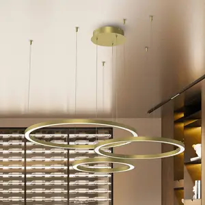 Eko-Light Suspension LED Galaxia, plastique, doré, à 3 lampes, 85 W pas cher