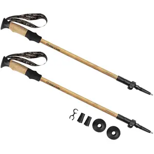 Bâtons de randonnée - SPOKEY - Aluminium Ultra légers et Extensibles - Noir/Bambou - 66-135 cmVendu paramazon
