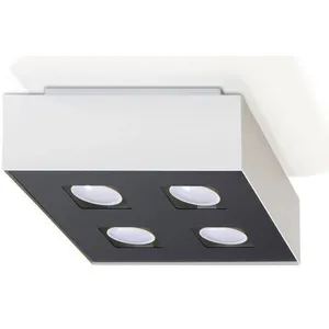 Sollux Mono - Downlight À 4 Lumières, Blanc Et Noir, Gu10 pas cher