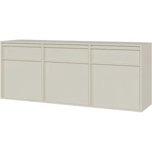 SELSEY Buffet à trois portes - EVO - 154 cm - avec tiroirs - suspendu - crème pas cher